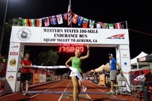 2016 Western States 100 - Kaci Lickteig finish fist
