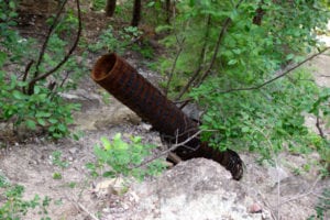 Wooden Water Pipe Above Ouray