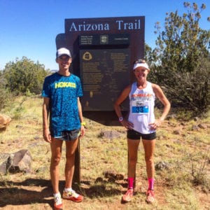 Jim Walmsley and Katie McGee, Flagstaff to Grand Canyon Stagecoach Line 55k winners.