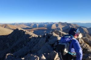 Meghan Hicks atop Mount Shavano - 2016 Nolan's 14