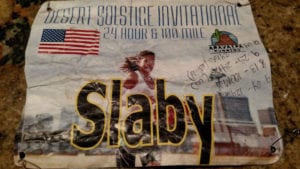 Gina Slaby - 100-mile world record bib