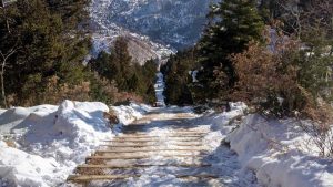 A snow-covered Manitou Incline