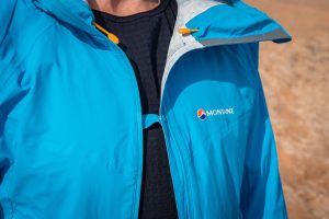 Montane Minimus Stretch Ultra Waterproof Jacket - chest snap close-up