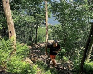 Zach Miller running uphill in Pennsylvania