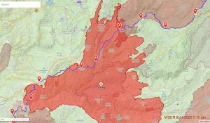 Western States 100 fire map - September 14