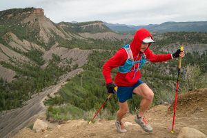 Best Trail Running Poles - using trekking poles to hike uphill