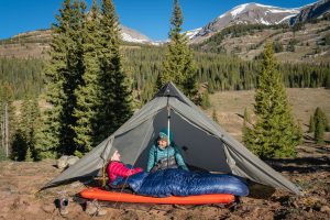 Best Trail Running Poles - using an adjustable non-folding trekking pole in a fastpacking tarp