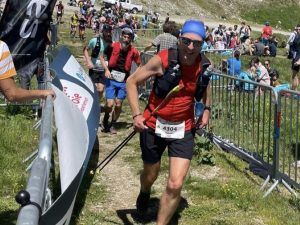 Morgan Williams finishing the Cross du Mont Blanc