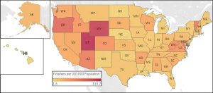 Heat map of United States.