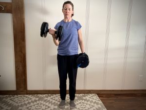 NordicTrack 55 Lb. Select-A-Weight Dumbbells - testing bicep curls