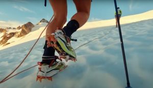 Kaytlyn Gerbin - Jenny Abegg - North Cascades High Route - crampons on running shoes
