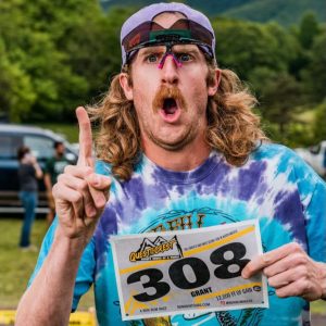 Grant Barnette with his race bib.