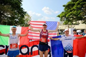 men's podium - 2022 Trail World Championships - Andreas Reiterer - Adam Peterman - Nicolas Martin