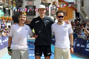 Men's podium Zach Miller Jim Walmsley Germain Grangier - 2023 UTMB