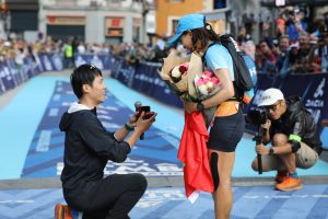 Fu-Zhao Xiang - 2023 UTMB - Fu-Zhao Xiang receives a marriage proposal after finishing fourth