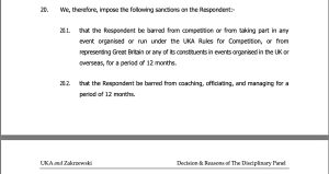 Jo Zakrzewski UK Athletics Sanction