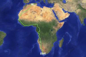 Russ Cook - Hardest Geezer - Project Africa - map of route