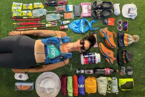 Callie Vinson with her race gear