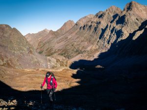 Best Running Tights for Women - fastpacking in mountains