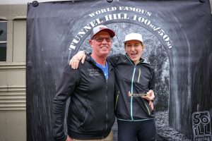 Courtney Olsen - Tunnel Hill 50 Mile - with race director Steve Durbin