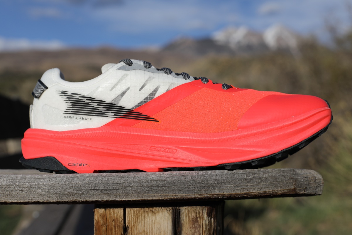 A medial view of the Altra Mont Blanc Carbon.