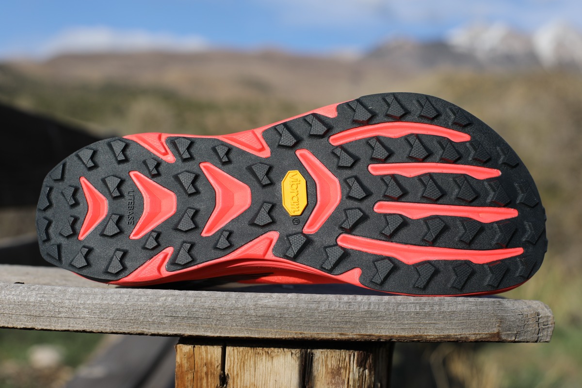 The outsole of the Altra Mont Blanc Carbon.