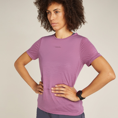 Best Running Shirts for Women - Icebreaker Merino Blend 125 ZoneKnit Energy Wind Short Sleeve T-Shirt - product photo