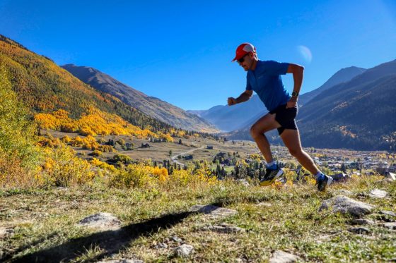 Bryon Powell running in Brooks Catamount trail shoes