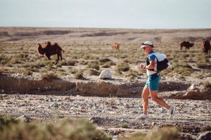 Bryon Powell running the 2024 Ultra Gobi