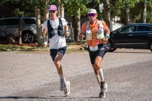 Ludovic Pommeret - 2025 Hardrock 100 - in Ouray with pacer Jim Walmsley