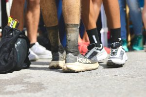 Vincent Bouillard wearing Hoka Rocket X Trail prototype at 2025 UTMB