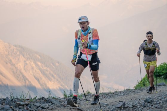 Ludovic Pommeret wearing Hoka Rocket X Trail prototype at 2025 Hardrock 100