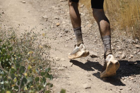 Vincent Bouillard wearing Hoka Rocket X prototype at 2025 Western States 100