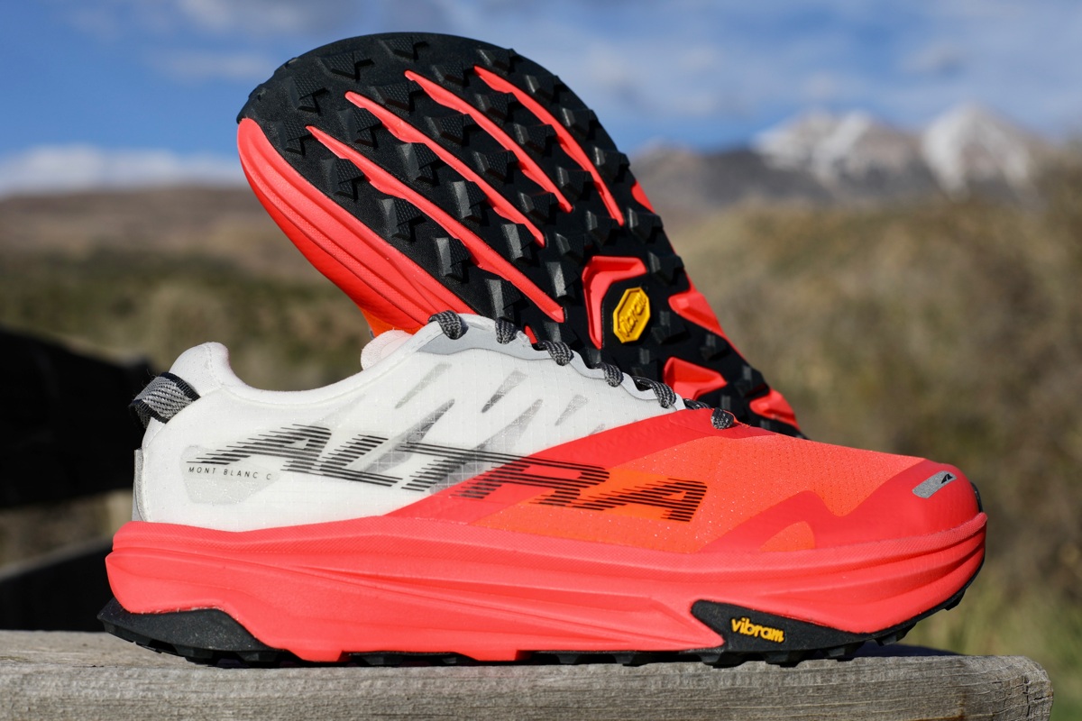 Best Road-to-Trail Shoes - close-up of Altra Mont Blanc Carbon