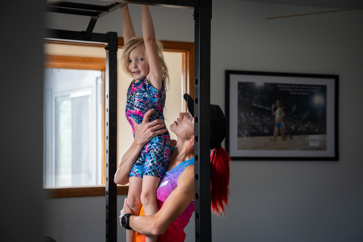 Amanda Basham - Rylan on pullup bar
