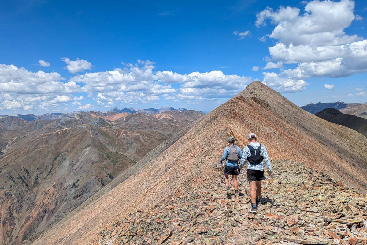 Hannah and Max on ridgeline - San Juan Mountains - Colorado