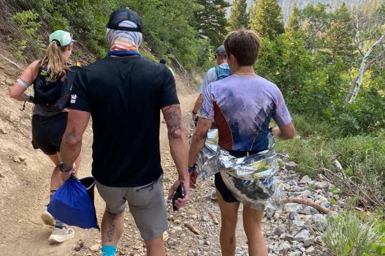 Majell Backhausen Scott Klingonsmith - 2025 Speedgoat 50k - walking out