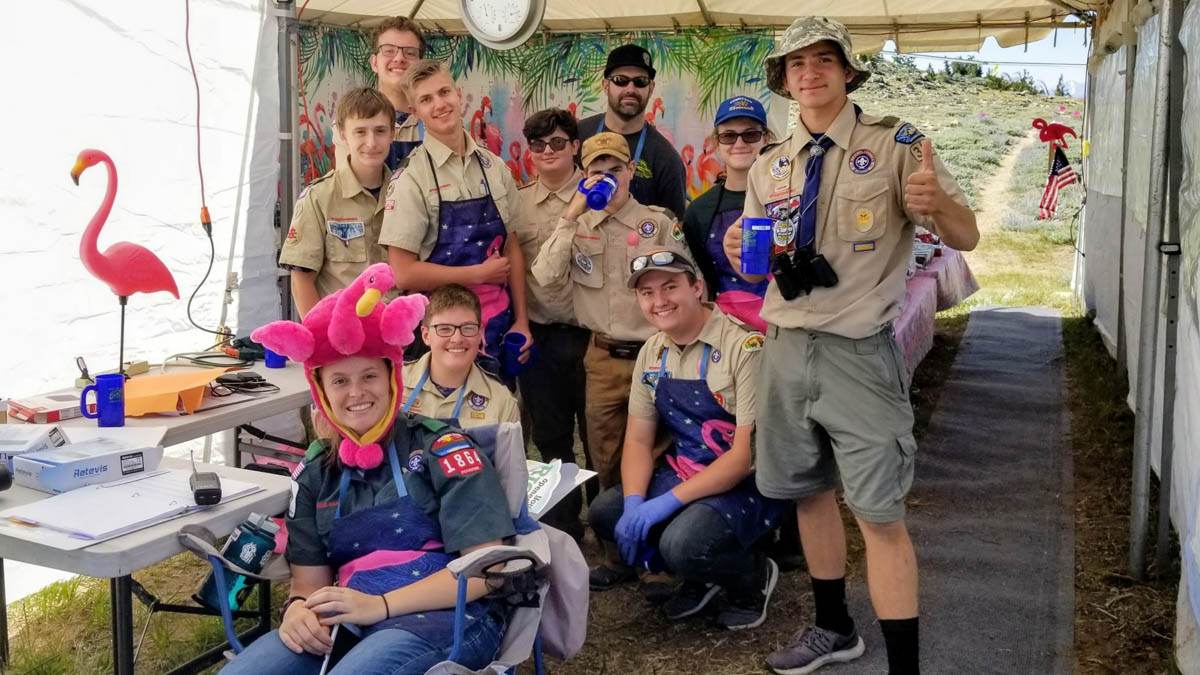 Snow Valley Peak aid station - boy scouts
