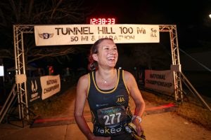 Caitriona Jennings - 2025 Tunnel Hill 100 Mile - women's 100 mile world record - close up