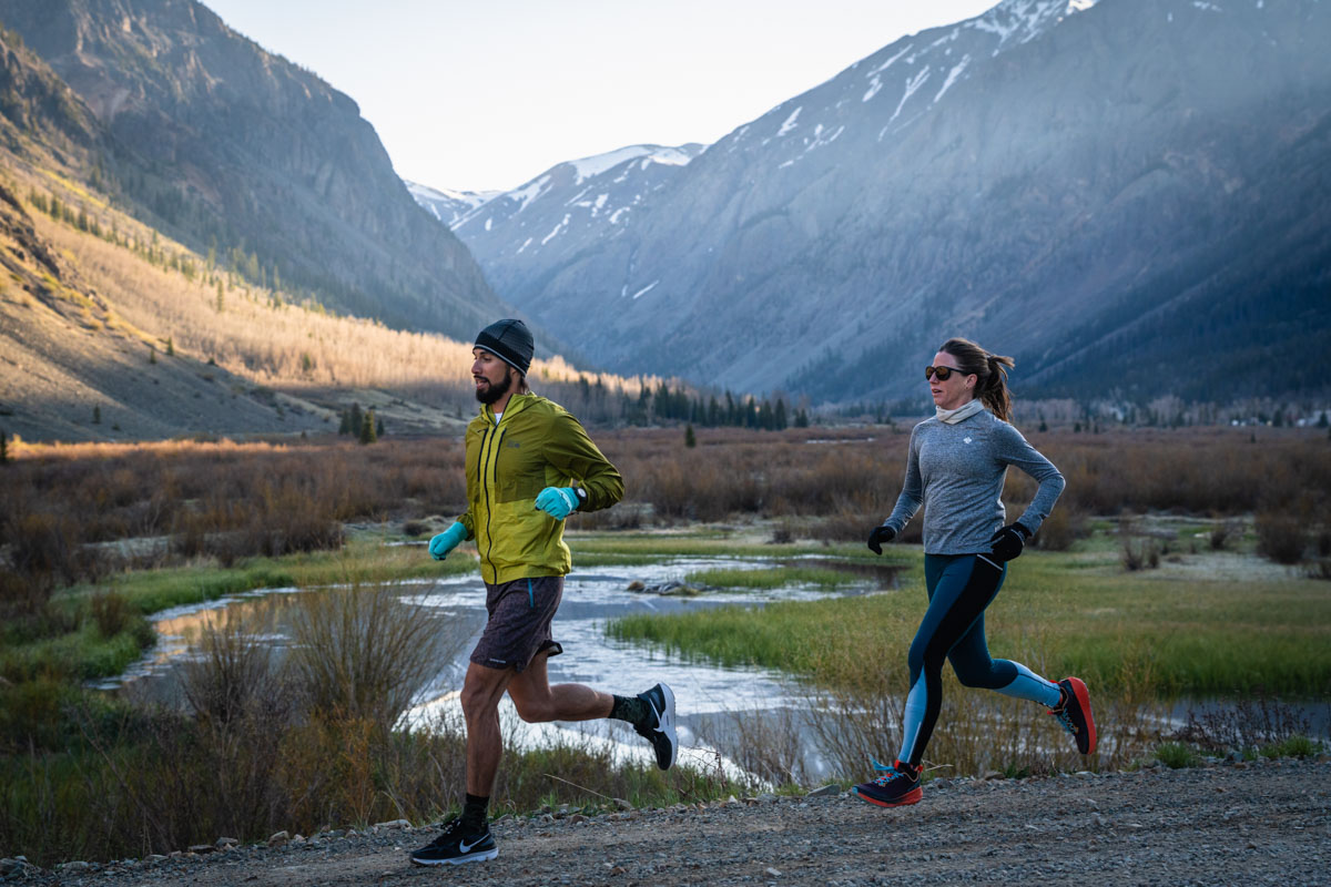 Runners on dirt road