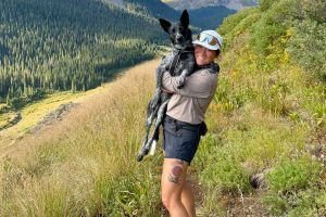 Alex Elizabeth and dog