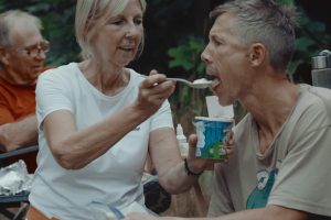 Kristian Morgan - Terminus Film - 2025 Appalachian Trail FKT attempt - mom feeding ice cream