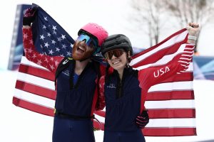 Cam Smith - Anna Gibson - 2026 Emily Harrop - 2026 Olympic Games Ski Mountaineering Mixed Relay - gold medal - fourth place