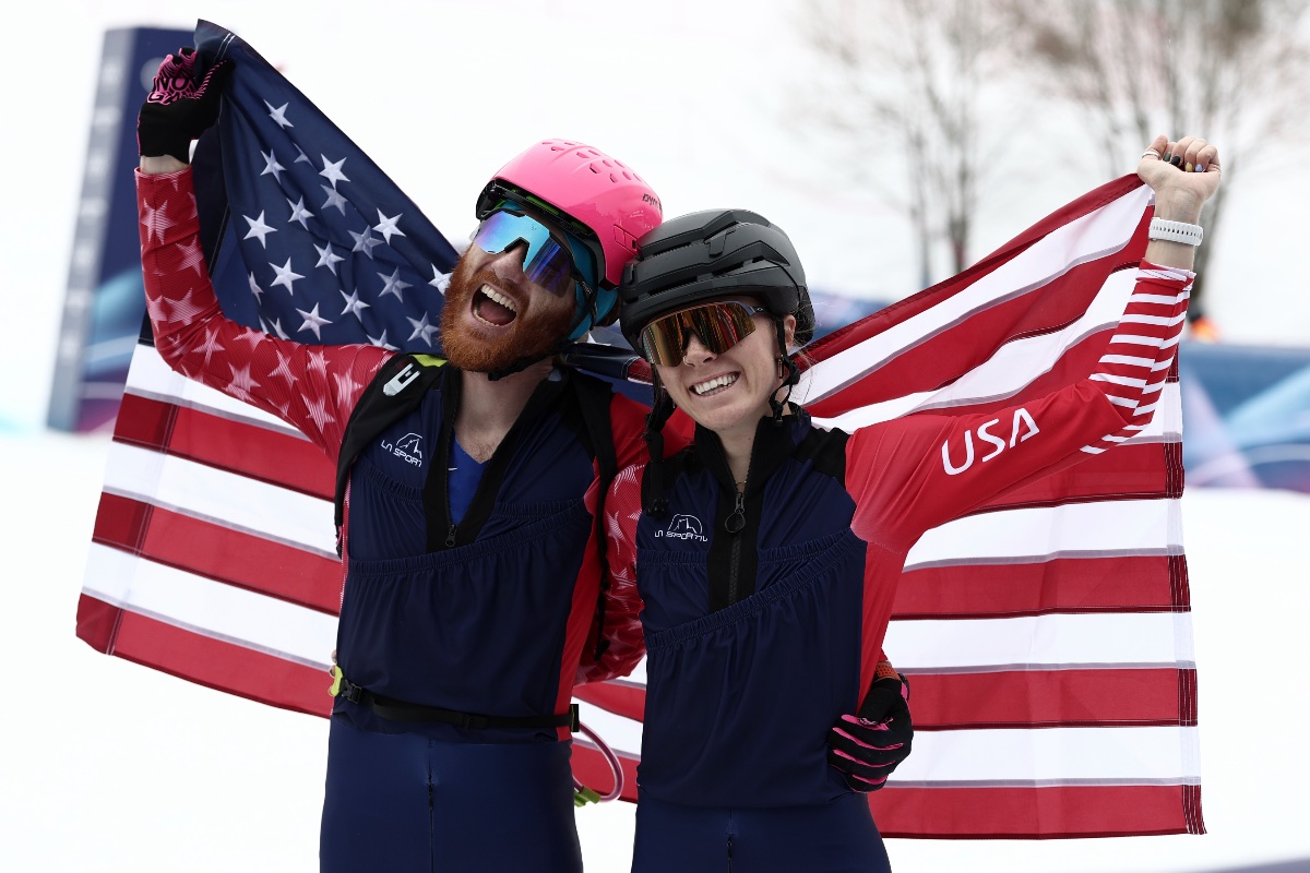 Cam Smith - Anna Gibson - 2026 Emily Harrop - 2026 Olympic Games Ski Mountaineering Mixed Relay - gold medal - fourth place