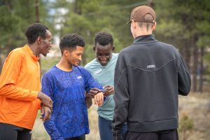 Wesley Kiptoo Alex Masai Adrian Schutt Jack Mullaney - messing with watch