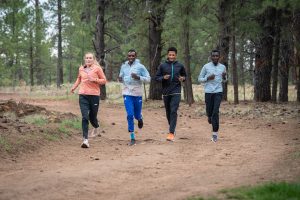 Wesley Kiptoo Alex Masai Adrian Wildschutt Paige Wood - back from warmup