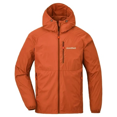 Montbell Wind Blast Hooded Jacket - men's orange