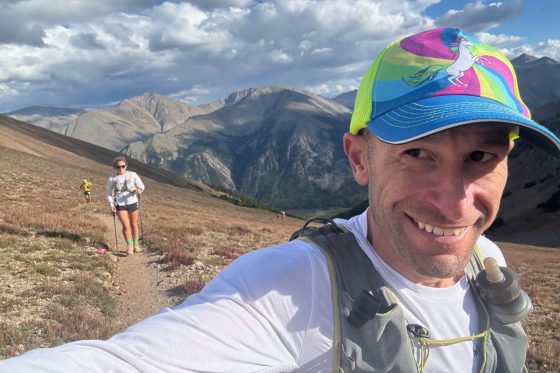 Justin Neuman and daughter on Hope Pass running