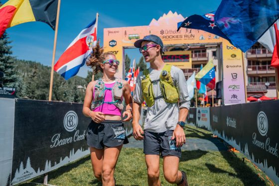 Justin Neuman's kids finishing Trans Rockies run