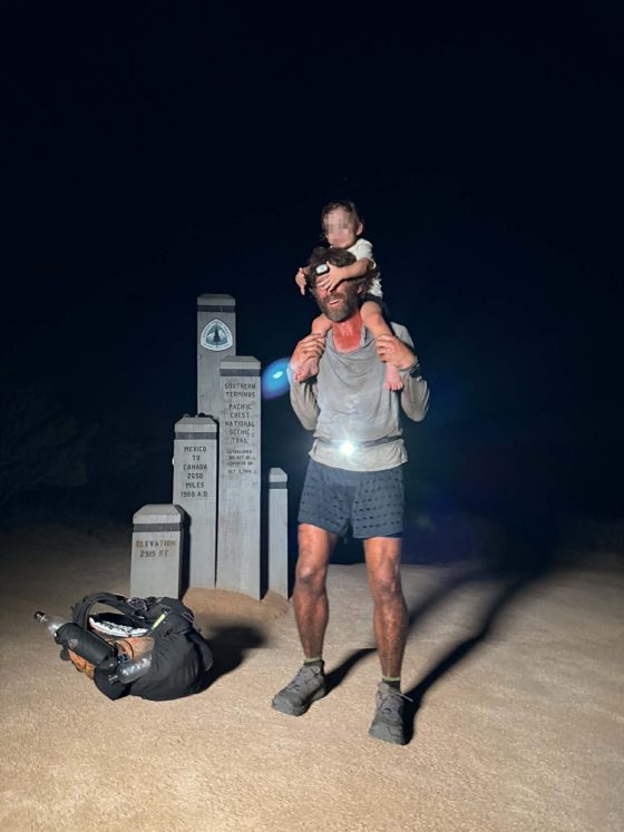 Nick Fowler - 2026 mens self-supported Pacific Crest Trail fastest known time - southern terminus with family